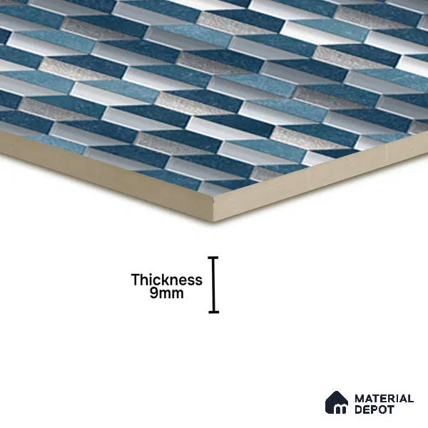 Geometric Wall & Floor Tile TL 07237 D Alpi 8002 GLM (Silver) 1 ft x 1 ft Ceramic Matte Finish - 9 mm  | 2 mm Spacer is Mandatory | Please Expect a Slight Variation of Pattern (Sample)